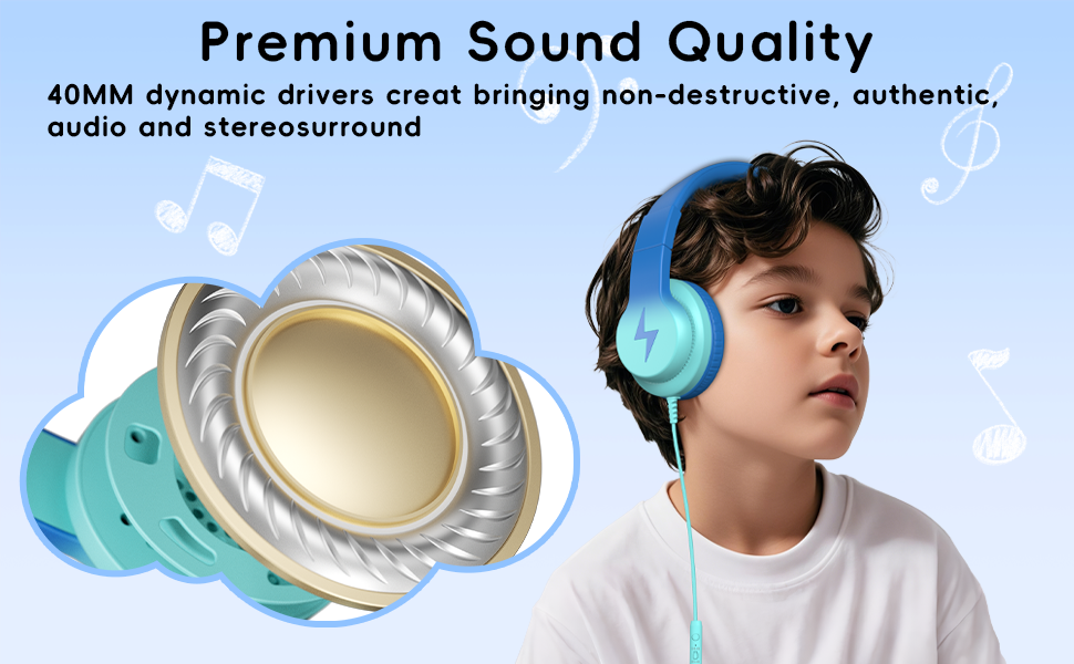 Kids Headphones Wired Headphones for Kids over Ear Microphone