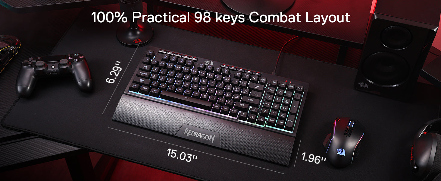 Redragon K515 Shiva RGB Membrane Gaming 98 Keys Keyboard