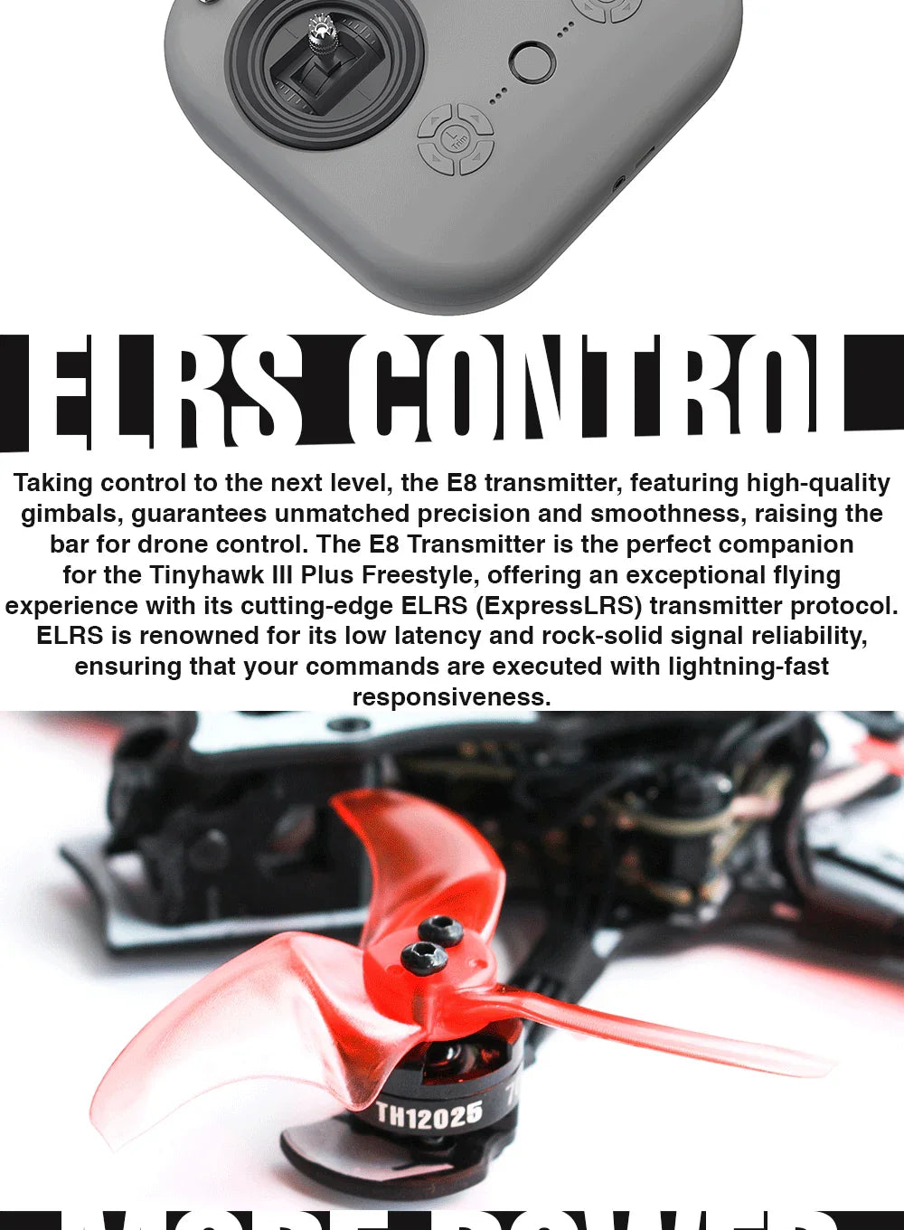 Official Elrs Tinyhawk III Plus Freestyle BNF FPV Racing Drone