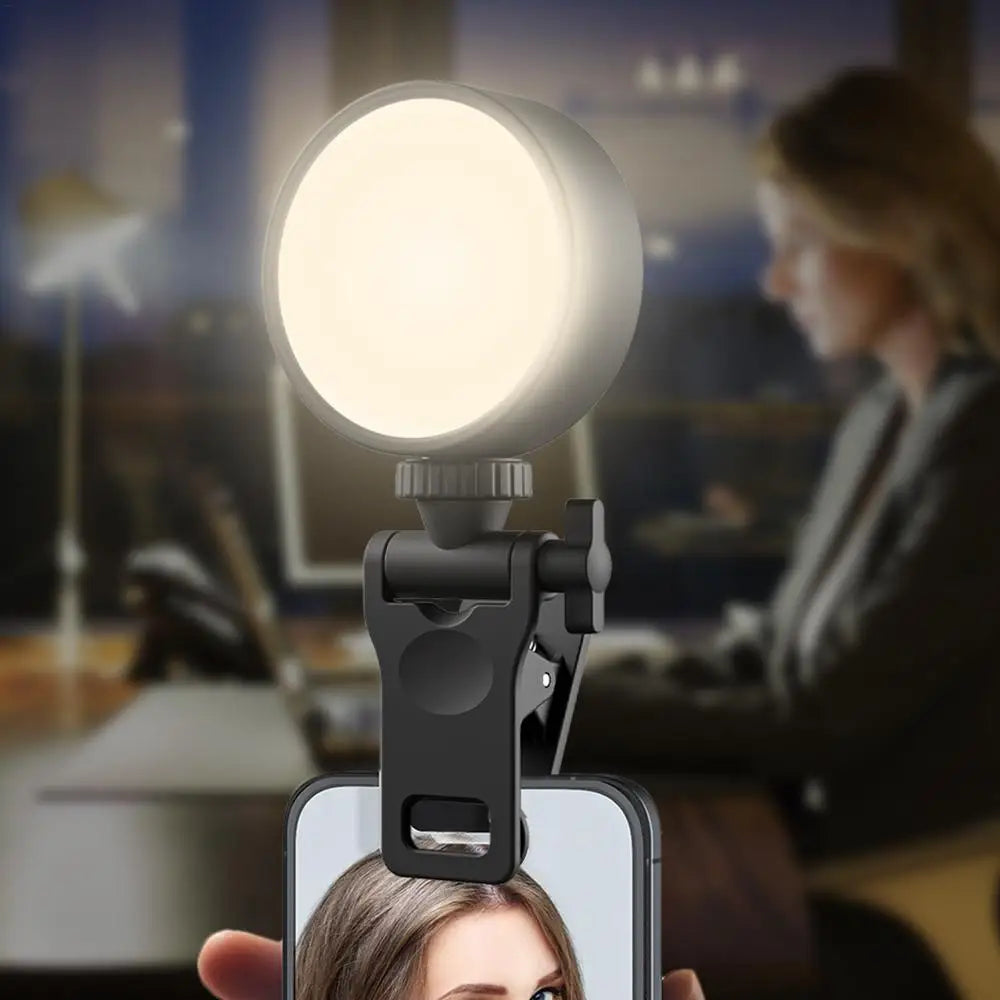 LED Mobile Phone Selfie Light Clip-On Lamp Portable USB Charge