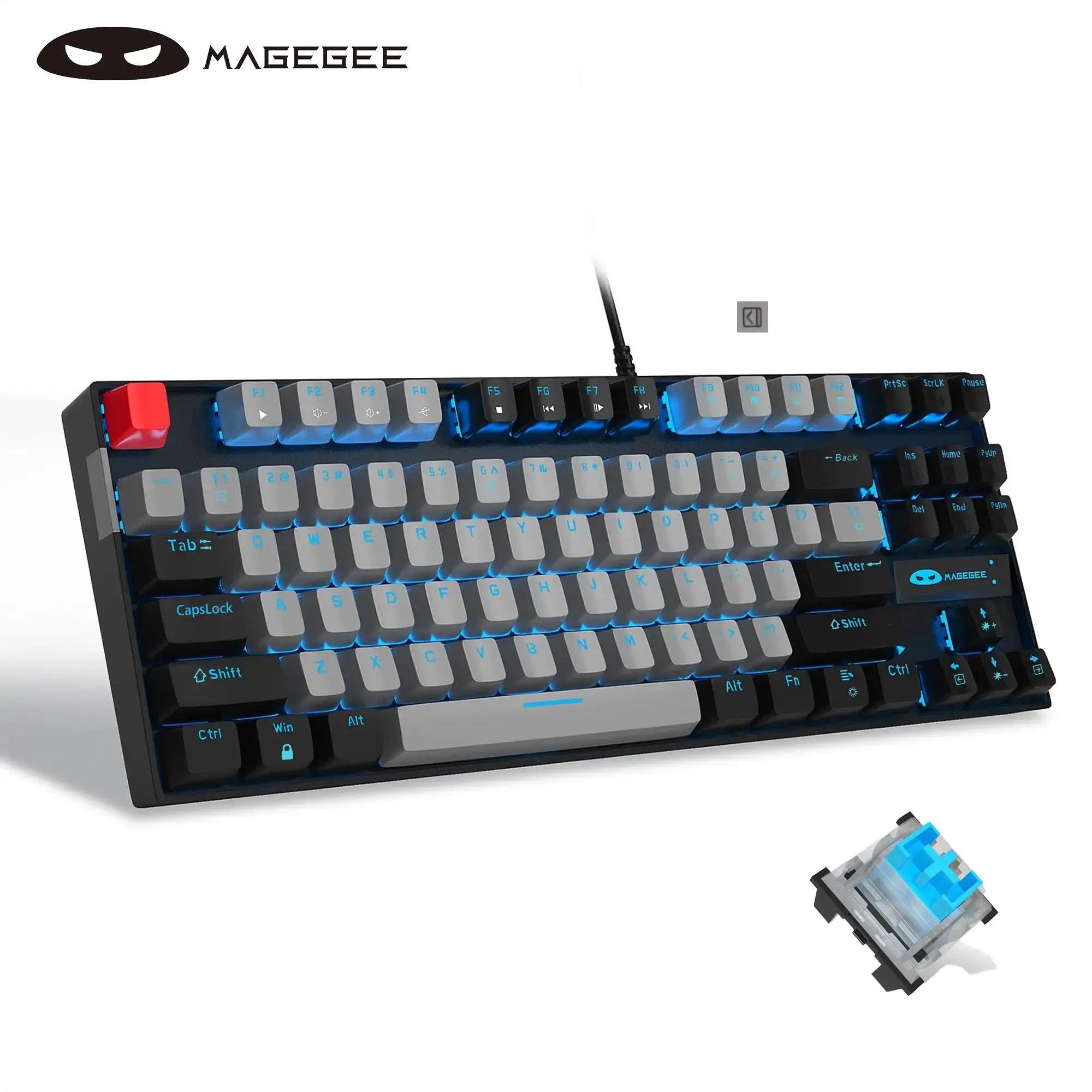 Mechanical Gaming Keyboard Blue Switch LED Blue Backlit