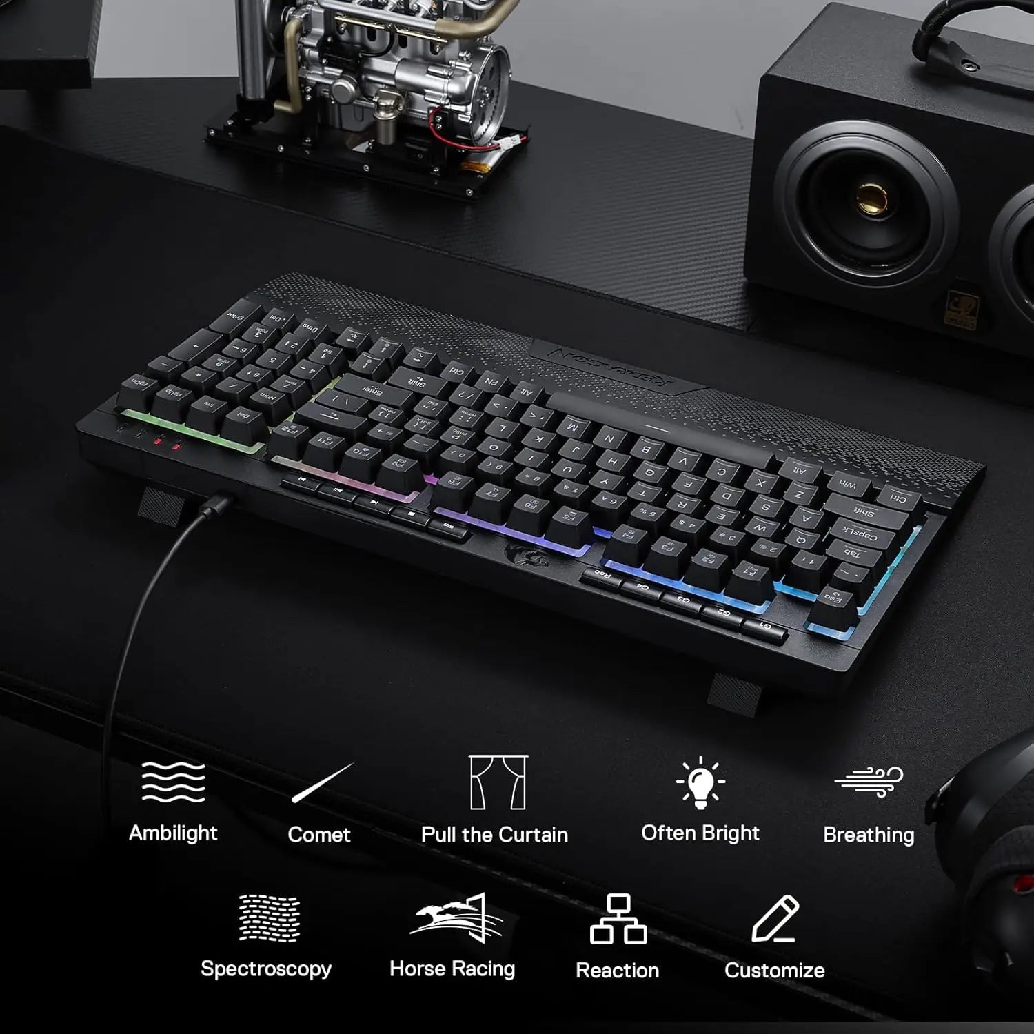 Redragon K515 Shiva RGB Membrane Gaming 98 Keys Keyboard