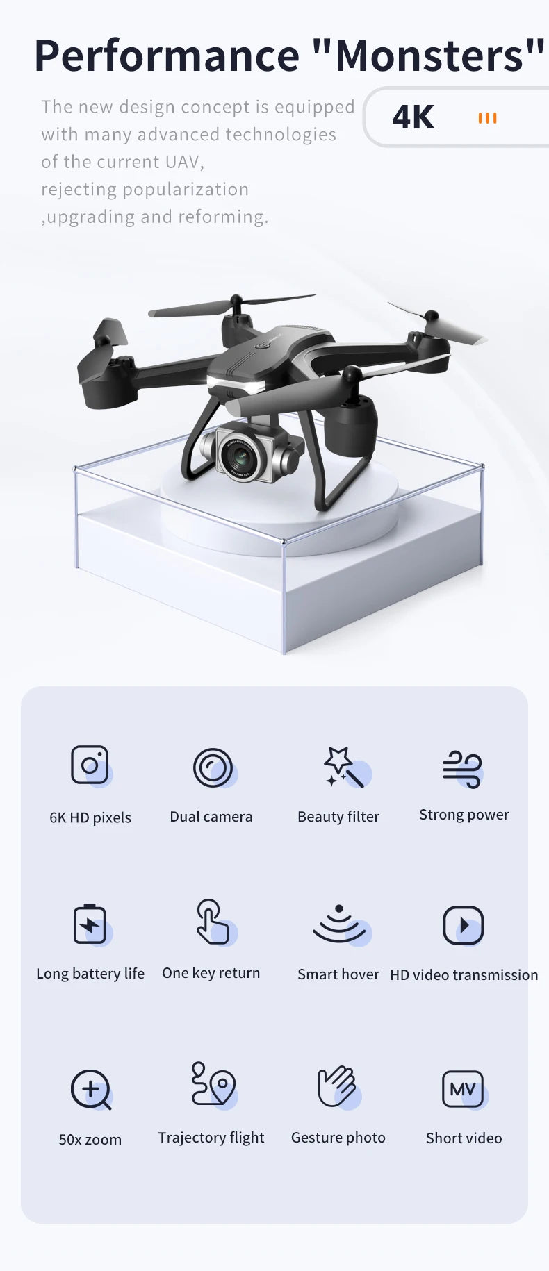 4DRC V14 Drone 4K HD Dual Camera 6K WIFI FPV Height Hold Drone
