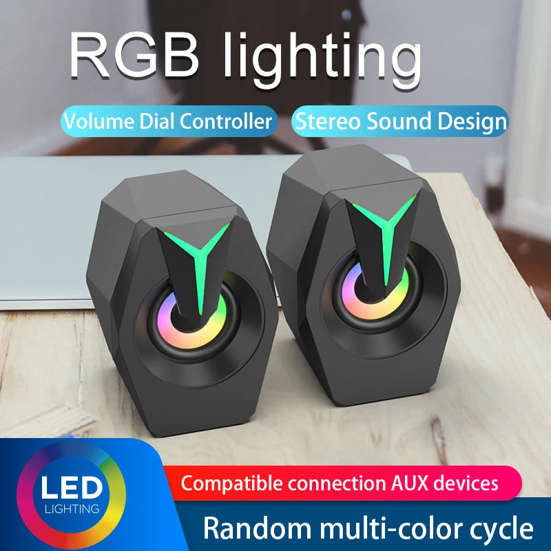Black Mini USB Powered Wired 2.0 Gaming Music Speaker