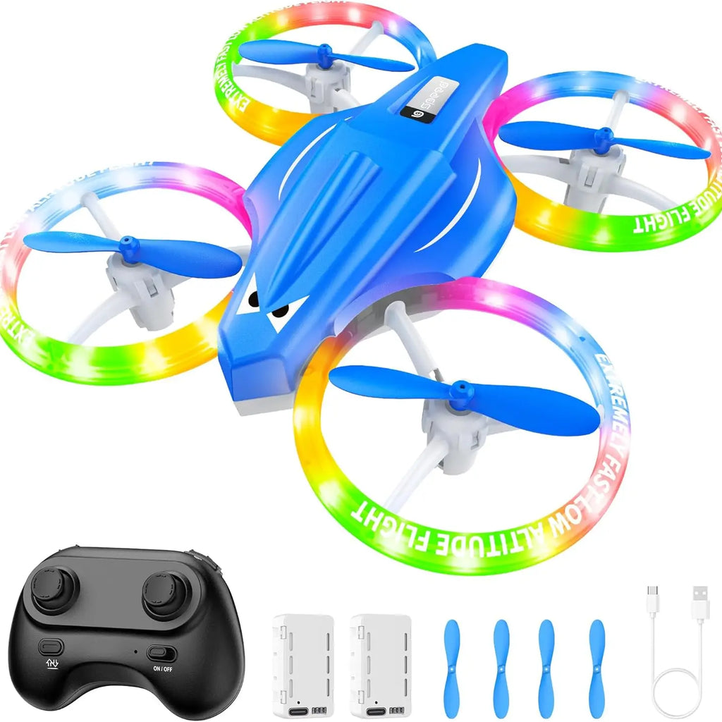 Kids Drone with Cool Lights, 3D Flips Easy Indoor Flying for Beginners