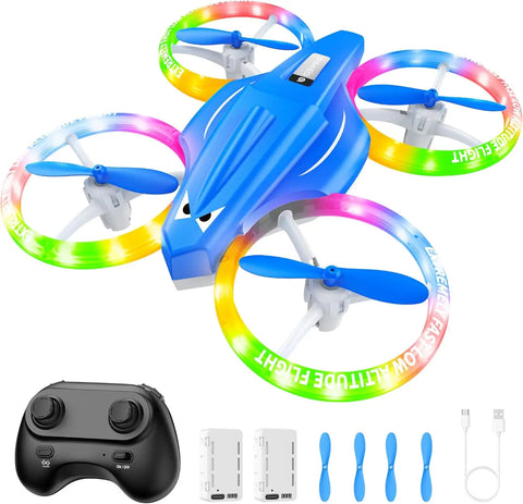 Kids Drone with Cool Lights, 3D Flips Easy Indoor Flying for Beginners