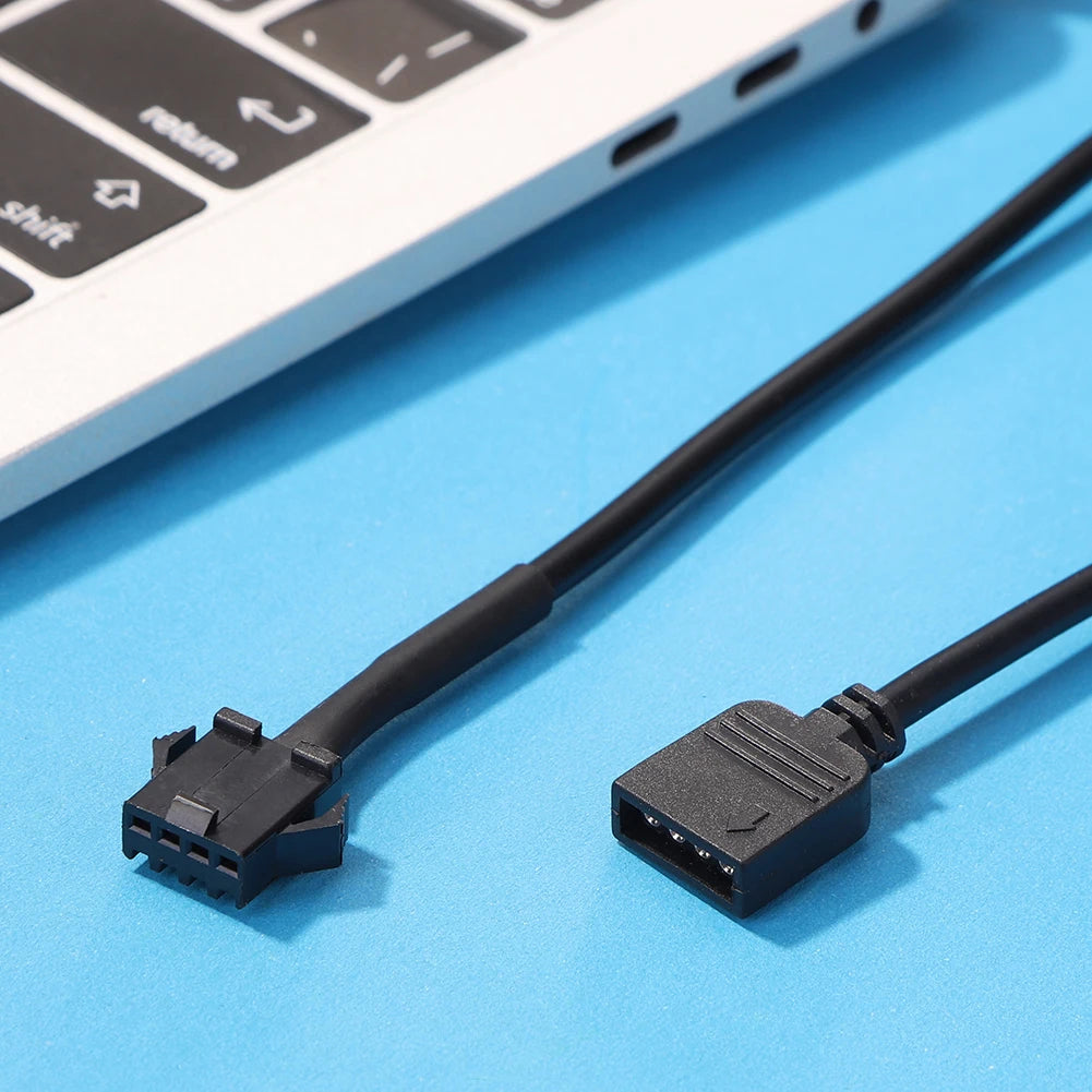 5V 3 Pin/12V 4 Pin 30cm Motherboard RGB LED Light Strip Adapter