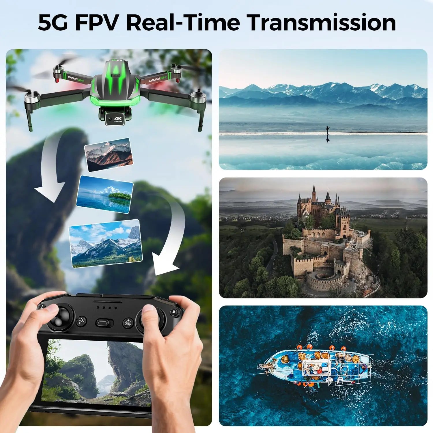 4K Camera Drone with Screen Controller 60 Min Flight Time A Return