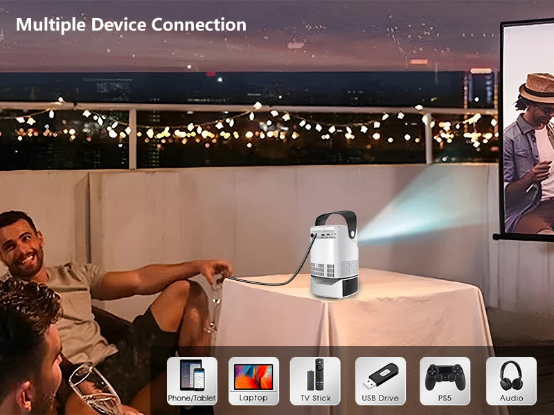 Projetor Android portátil suporte nativo, suporte para Home Theater