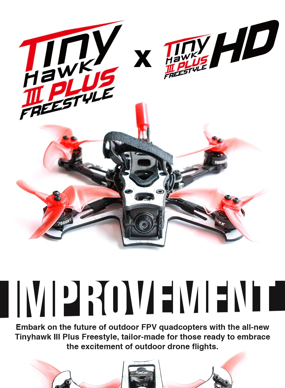 Official Elrs Tinyhawk III Plus Freestyle BNF FPV Racing Drone