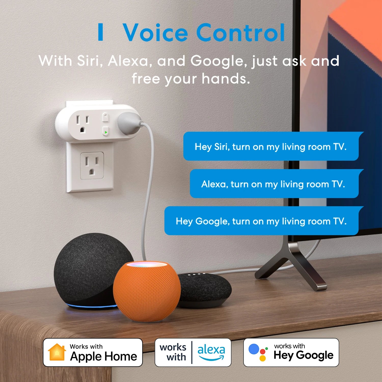 Meross HomeKit 2 In 1 WiFi Dual Smart Plug Outlet US Smart Socket