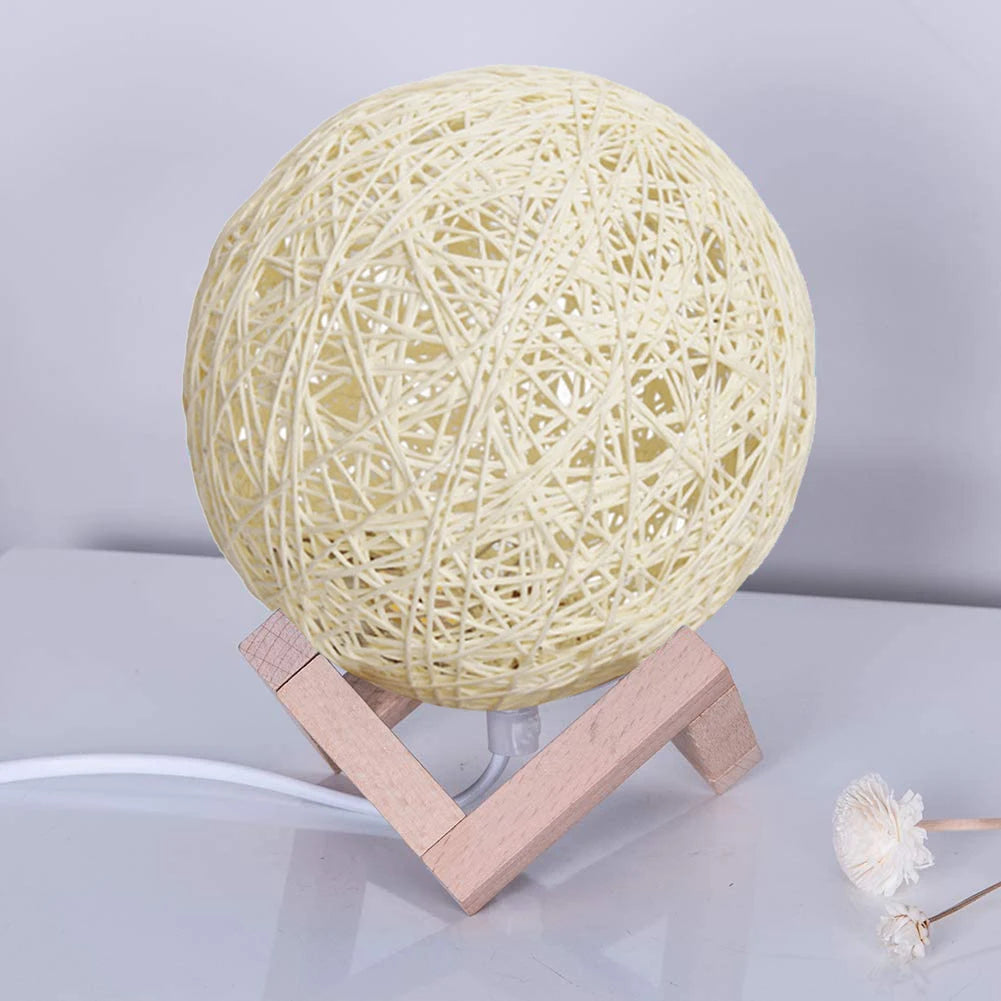 Nordic Wooden Table Lamp USB Projection Projector Light