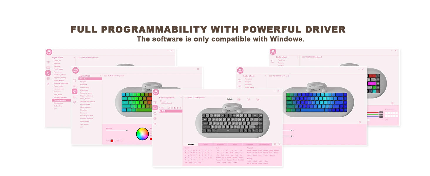Wireless Gaming Keyboard Hi-Fi Cute Cat Custom RGB Keyboard