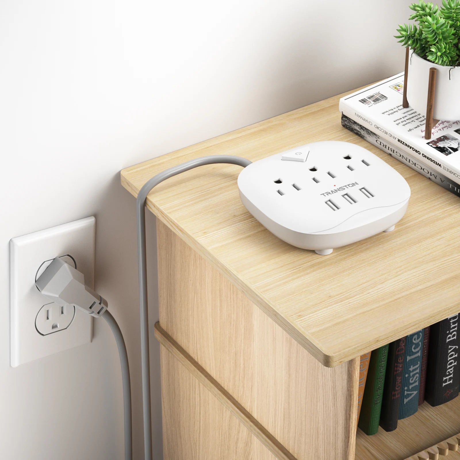 TRANSTON power strip with switch 3 power strip 3 USB Ports