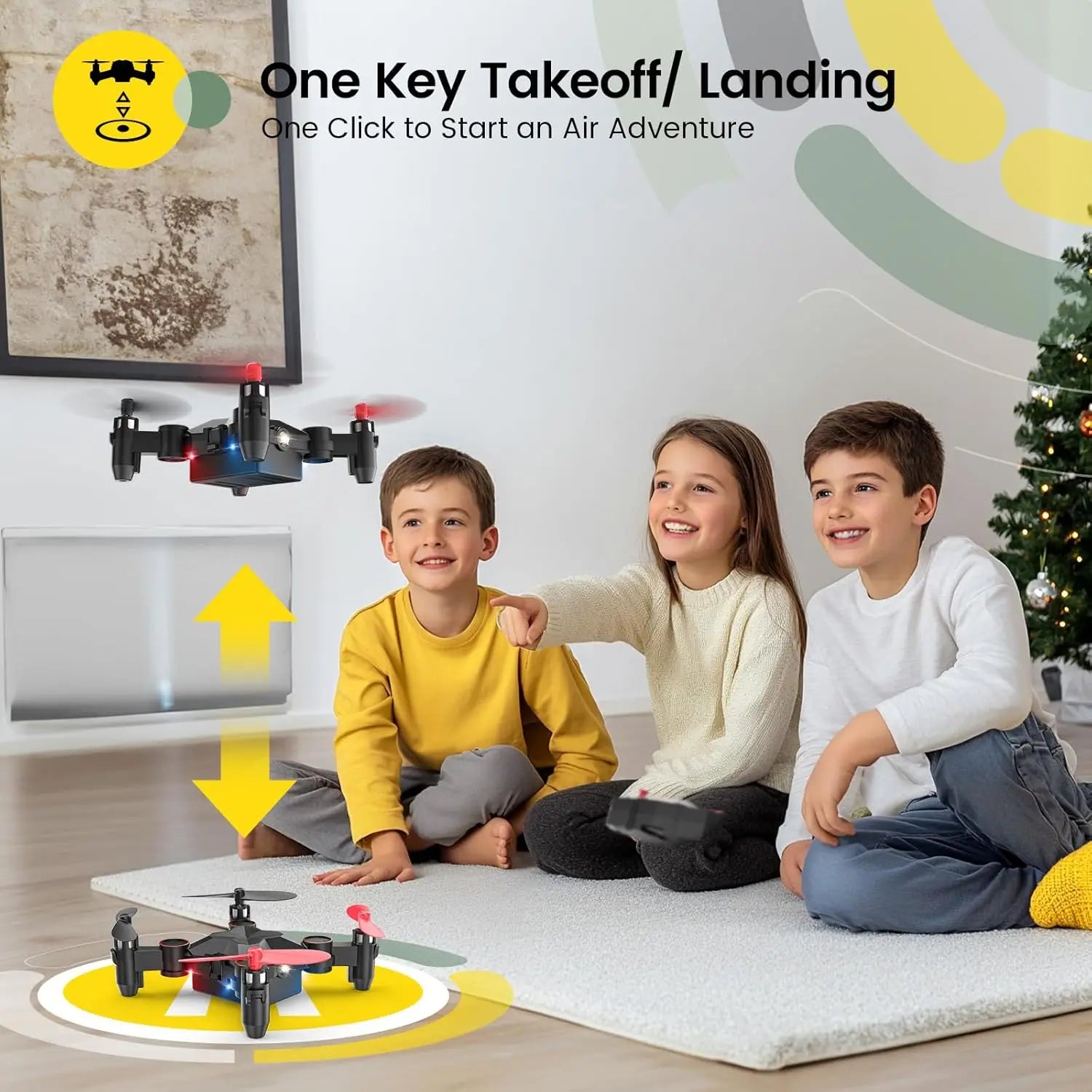 Foldable Mini Nano RC Drone for Kids Gift with Altitude Hold 3D Flips