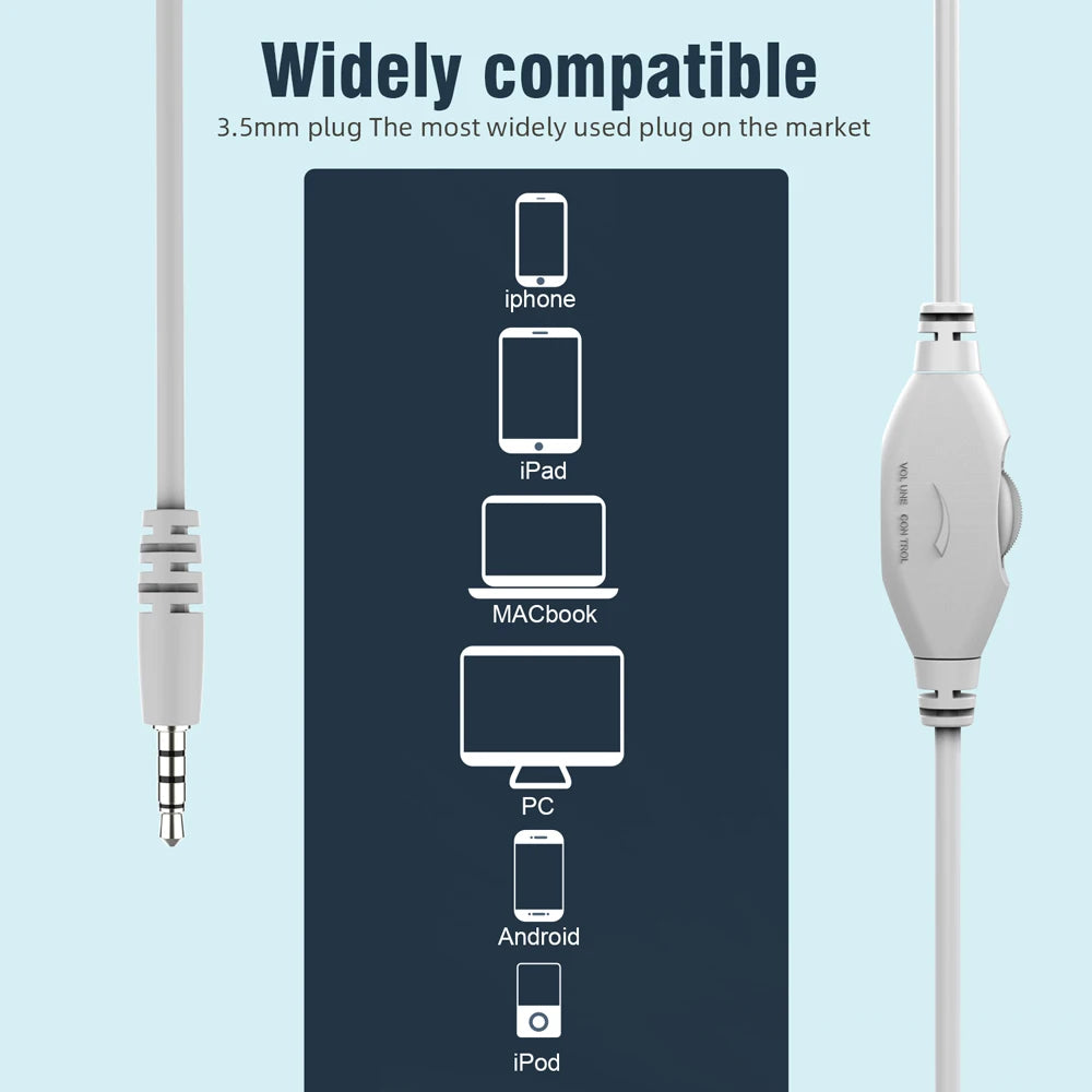 Wired Over Ear Headphones with Mic Noise Cancelling for Gaming