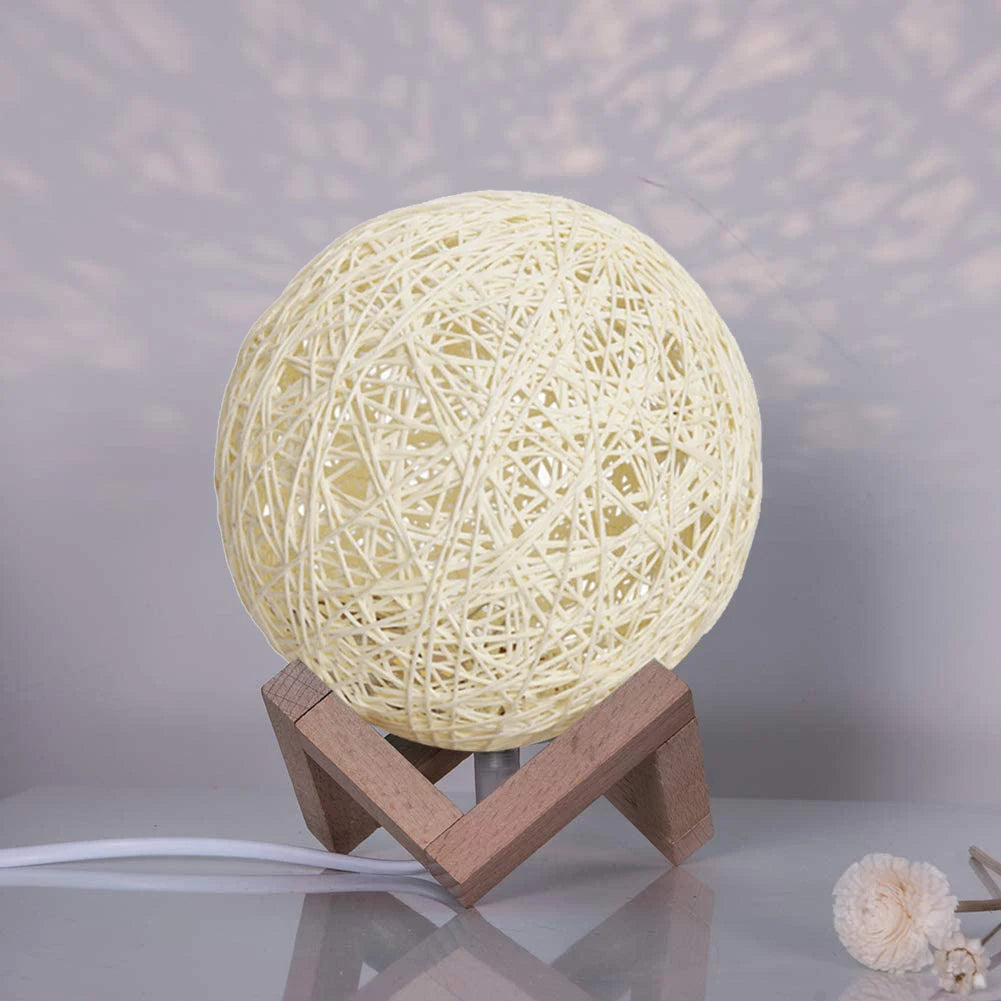 Nordic Wooden Table Lamp USB Projection Projector Light