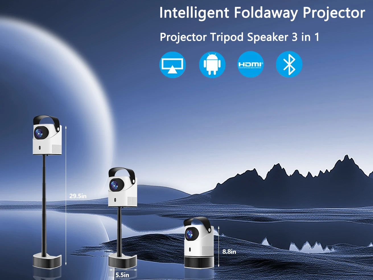 Projetor Android portátil suporte nativo, suporte para Home Theater