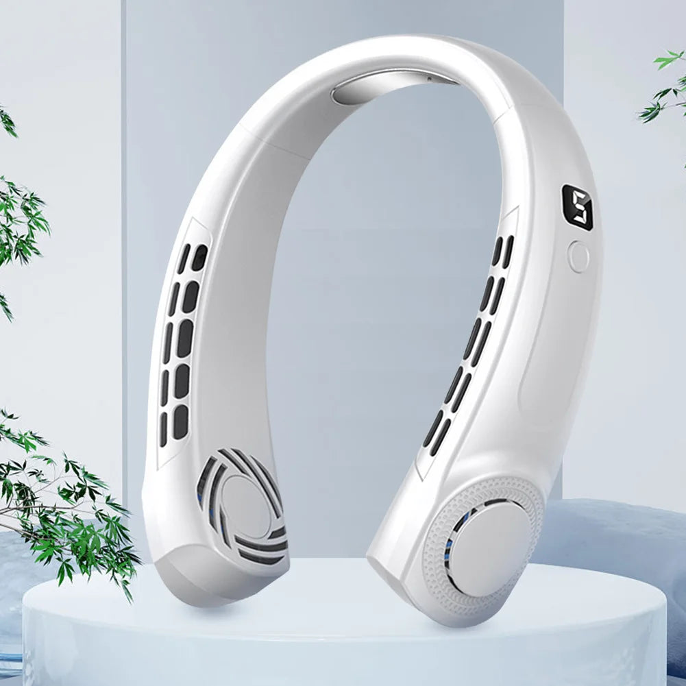 Bladeless Hanging Neck Fan Mute USB Small Cooling Fan LED