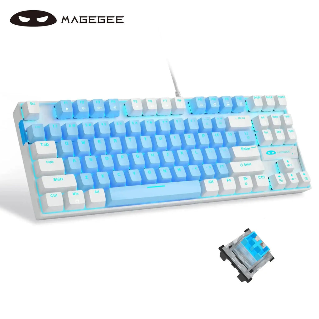Mechanical Gaming Keyboard Blue Switch LED Blue Backlit