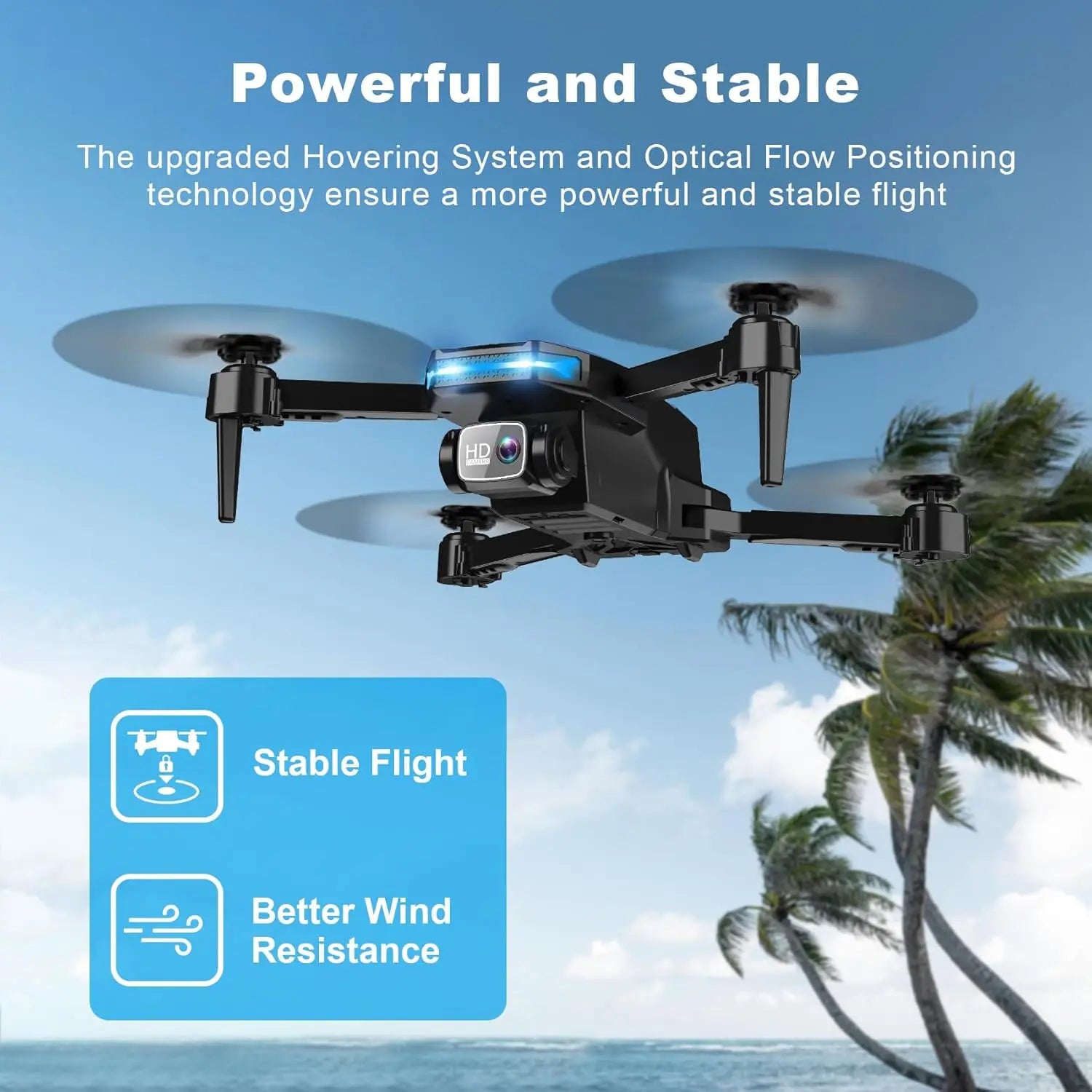 Foldable Drone with 1080P Camera Gesture Control 3D Flip