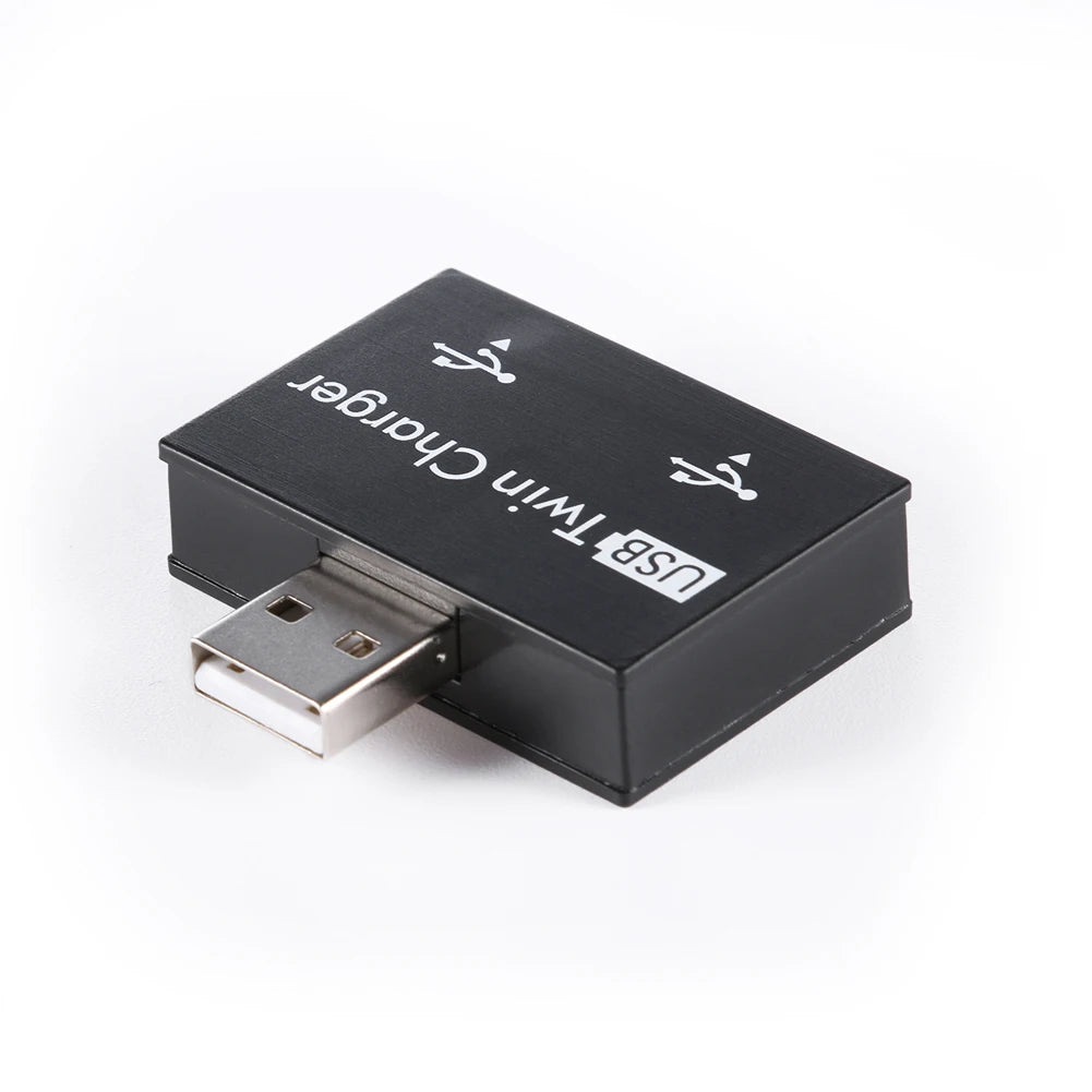 USB2.0 Male to Twin Charger Dual 2 Port USB Splitter Hub Adapter