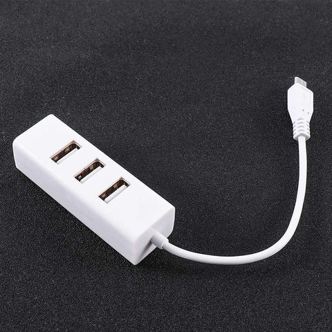 USB 2.0 Universal Micro USB 4 Ports OTG Hub Converter Adapter