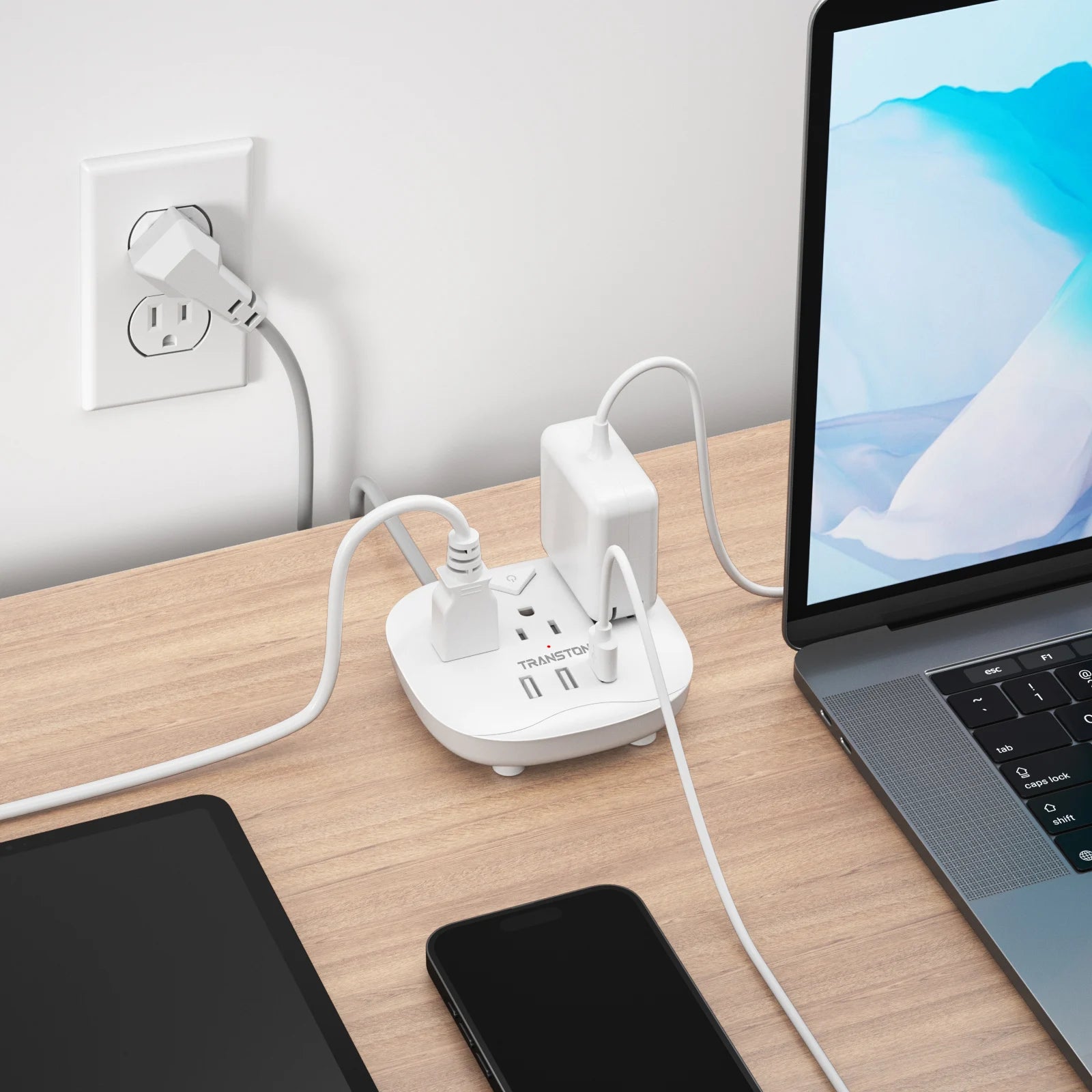 TRANSTON power strip with switch 3 power strip 3 USB Ports