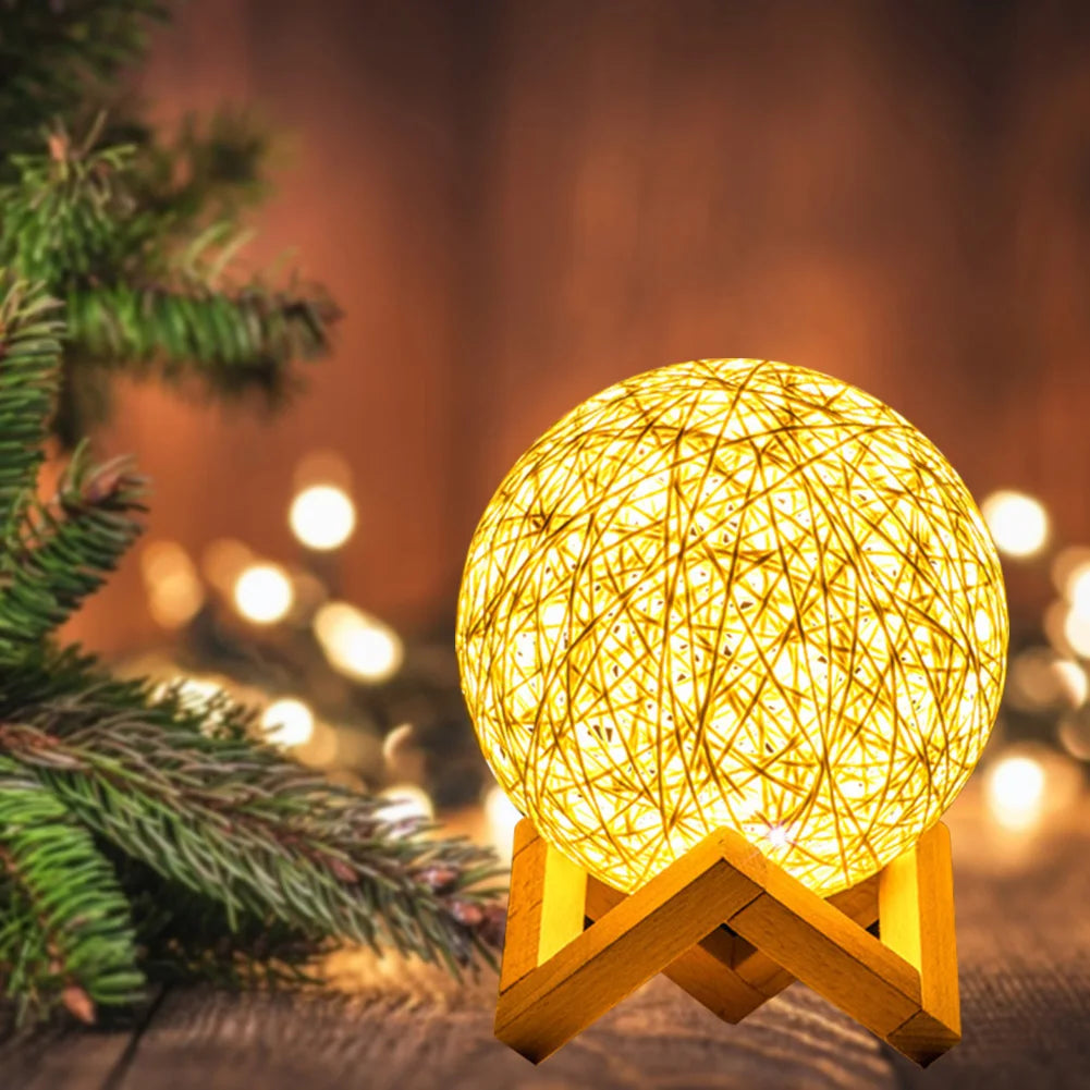 Nordic Wooden Table Lamp USB Projection Projector Light