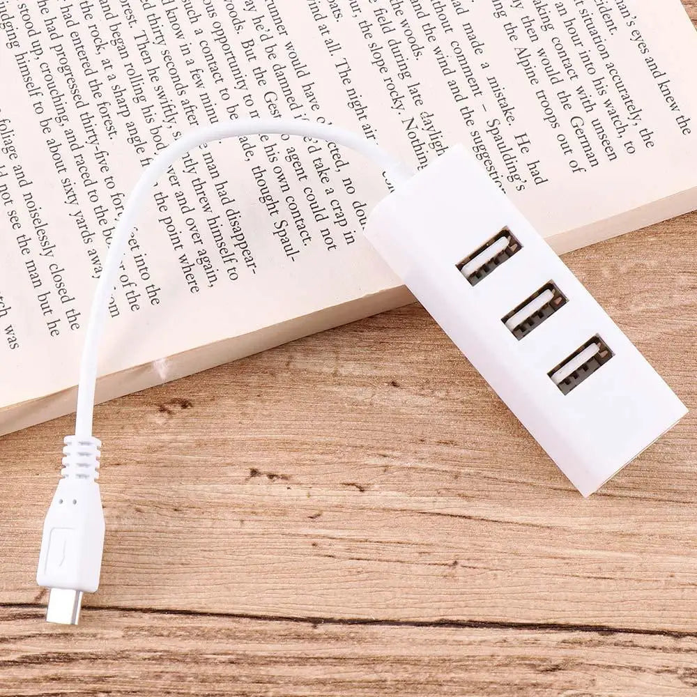 USB 2.0 Universal Micro USB 4 Ports OTG Hub Converter Adapter