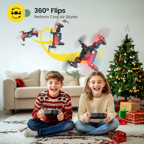 Foldable Mini Nano RC Drone for Kids Gift with Altitude Hold 3D Flips
