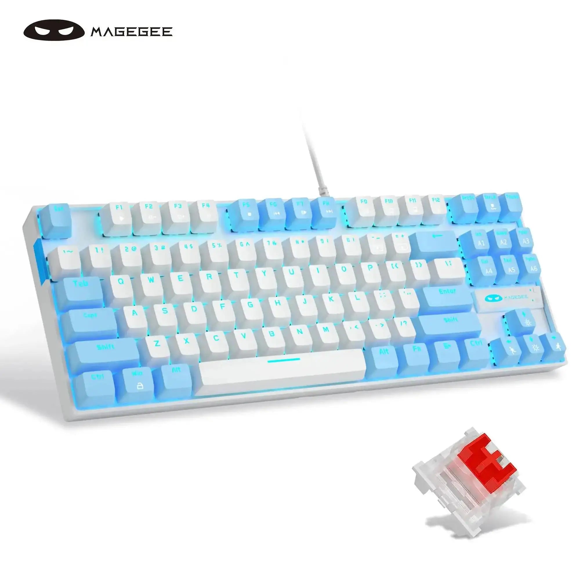 Mechanical Gaming Keyboard Blue Switch LED Blue Backlit
