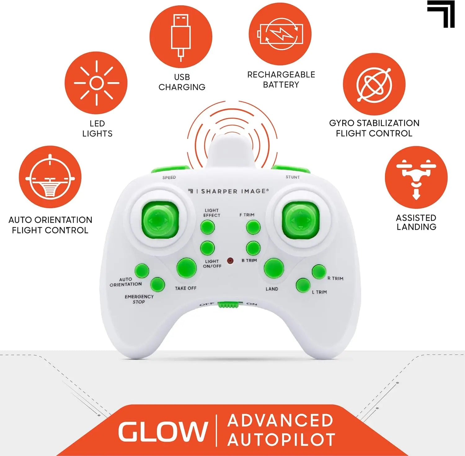 LED Glow Stunt Drone with Assisted Landing, Mini RC Quadcopter