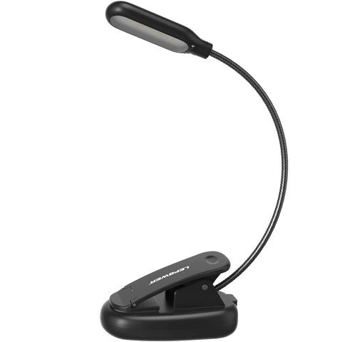 Clip On Reading Light with 5 LED Eye Care - 3 Color Modes