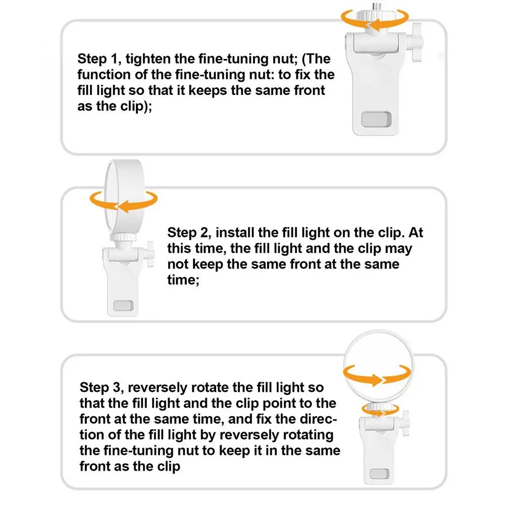 LED Mobile Phone Selfie Light Clip-On Lamp Portable USB Charge