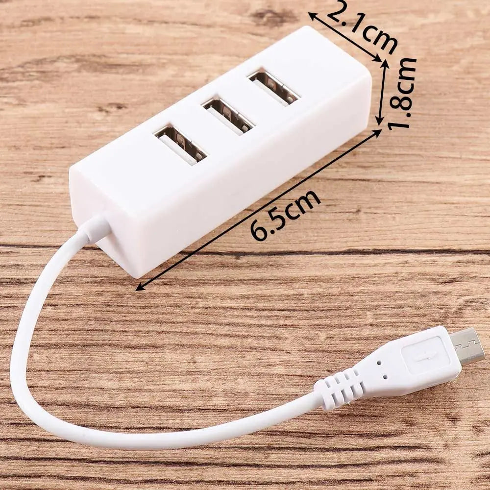 USB 2.0 Universal Micro USB 4 Ports OTG Hub Converter Adapter