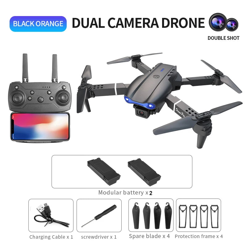 E99 PRO Drone with Flash Professional HD Dual Camera WIFI Quadcopter