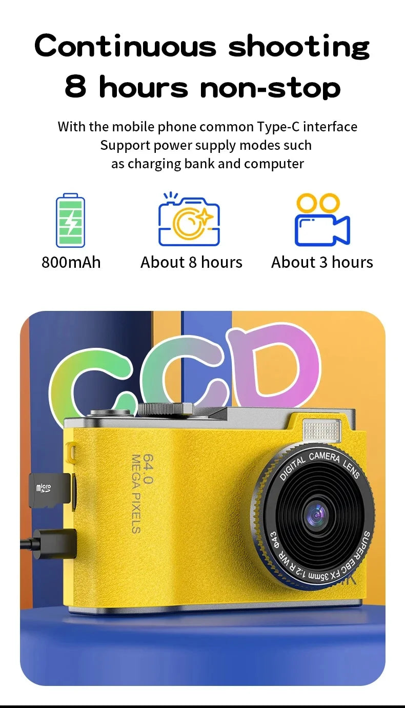 Digital Camera 4K HD Camera 48MP Autofocus Vlogging Camera