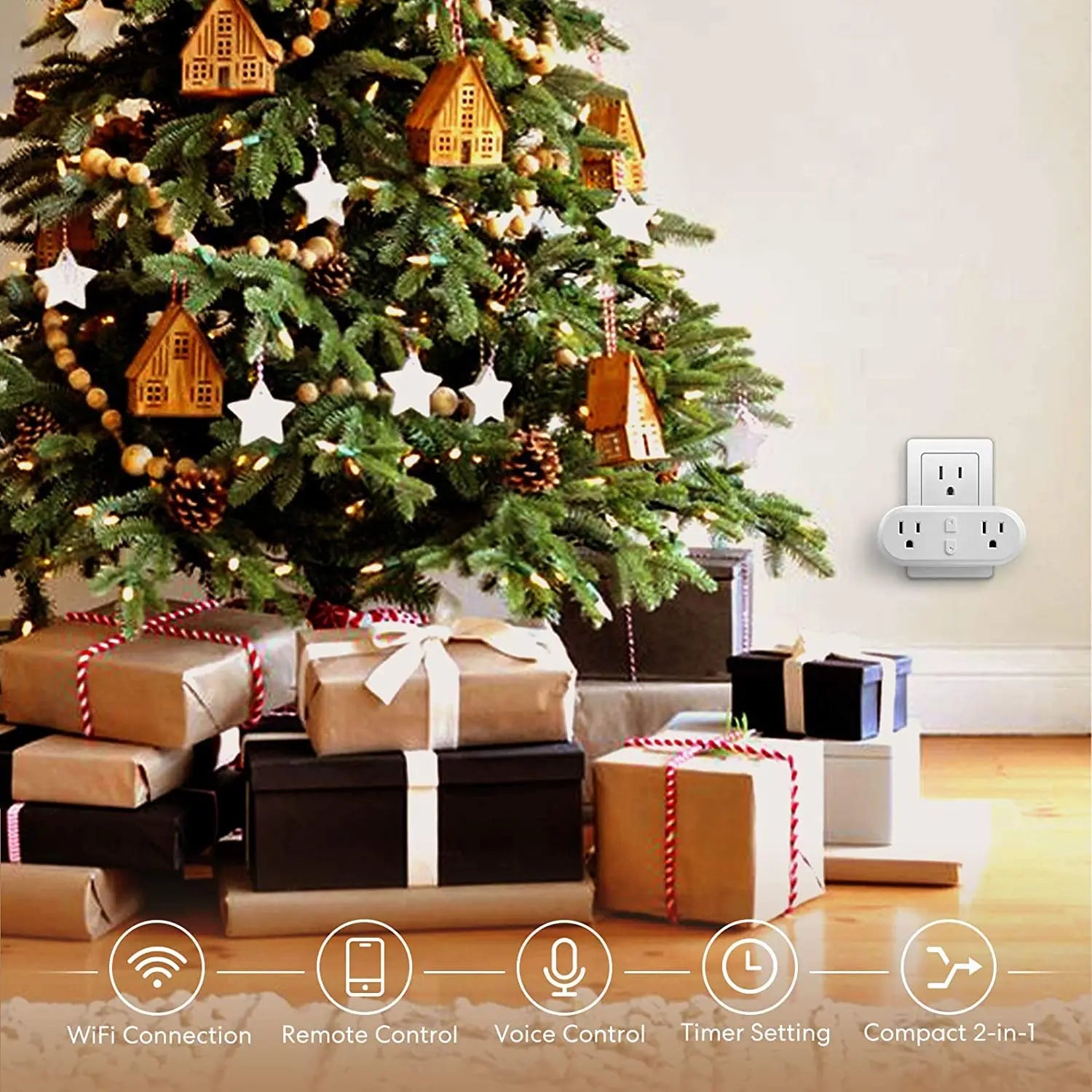 Meross HomeKit 2 In 1 WiFi Dual Smart Plug Outlet US Smart Socket