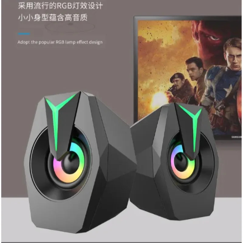 Black Mini USB Powered Wired 2.0 Gaming Music Speaker
