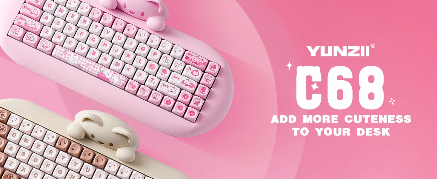 Wireless Gaming Keyboard Hi-Fi Cute Cat Custom RGB Keyboard