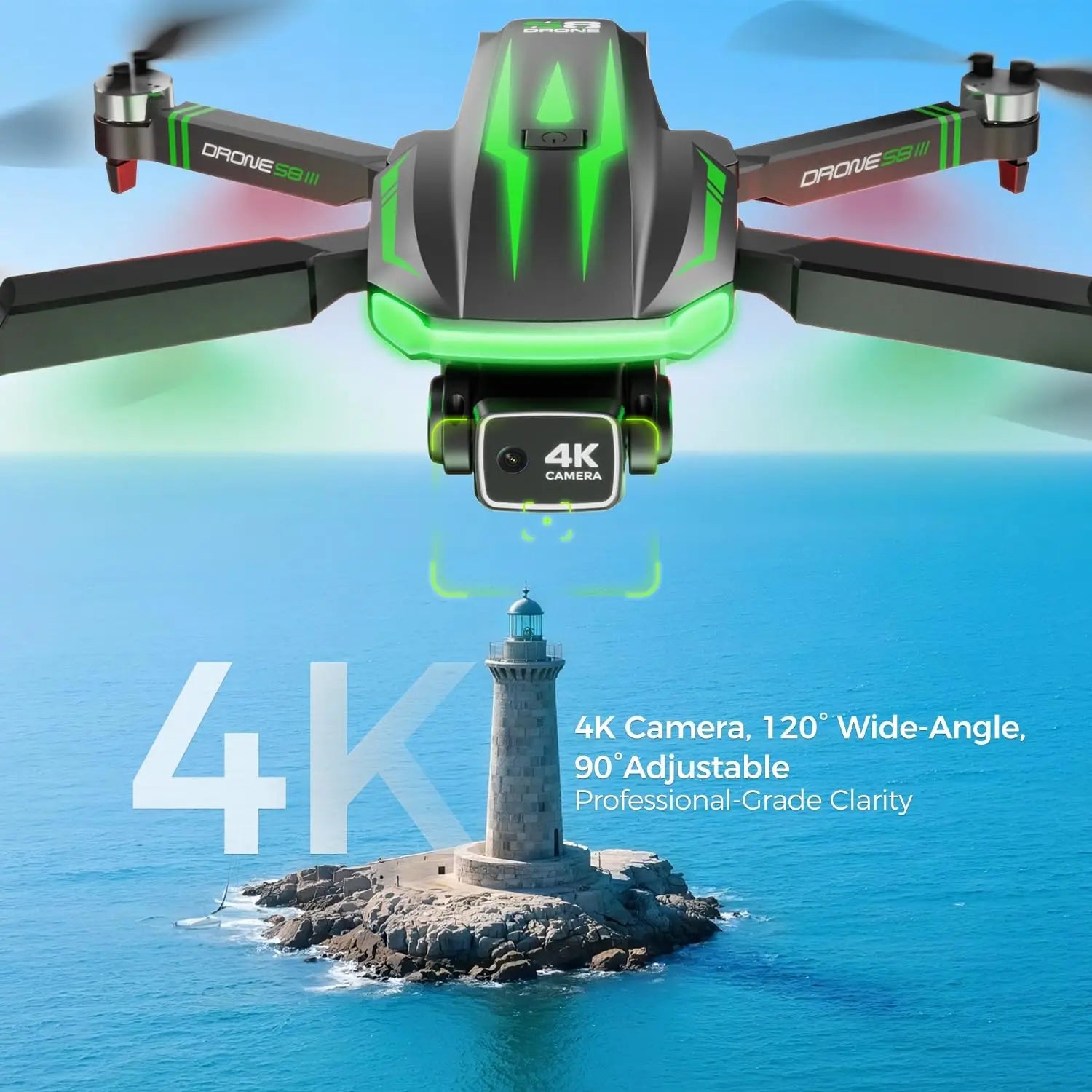 4K Camera Drone with Screen Controller 60 Min Flight Time A Return
