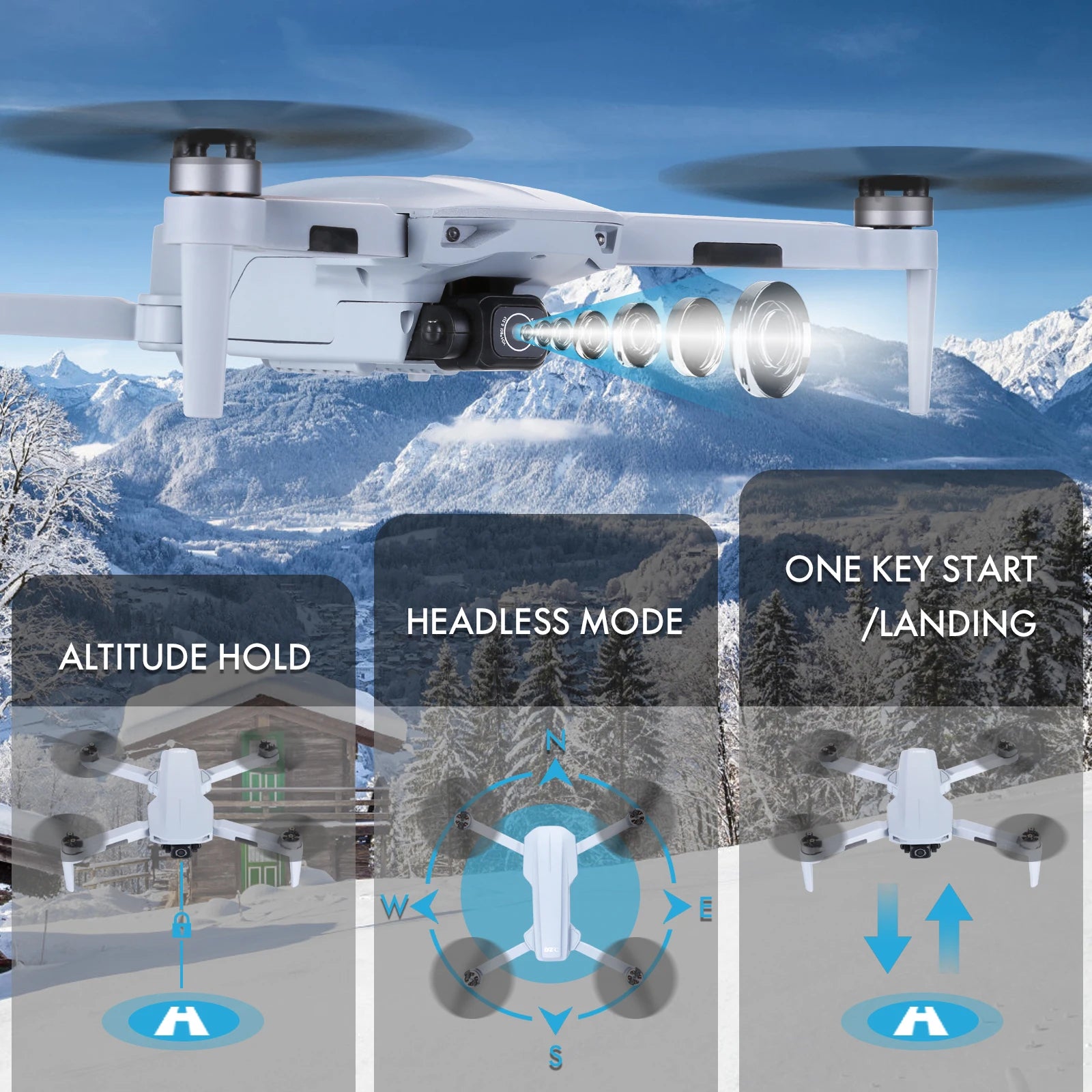 NBD Drone with Camera 4K for Adults Easy GPS Quadcopter
