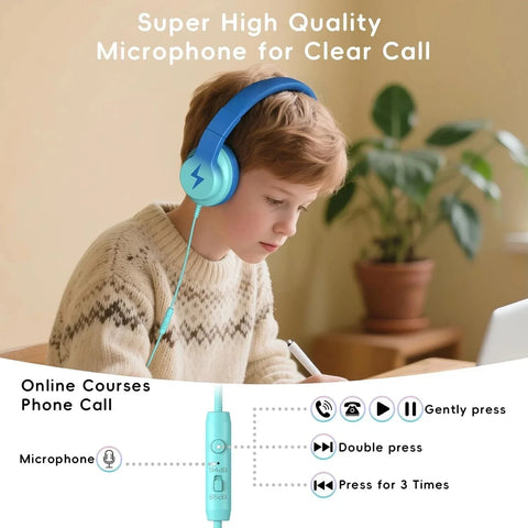 Kids Headphones Wired Headphones for Kids over Ear Microphone