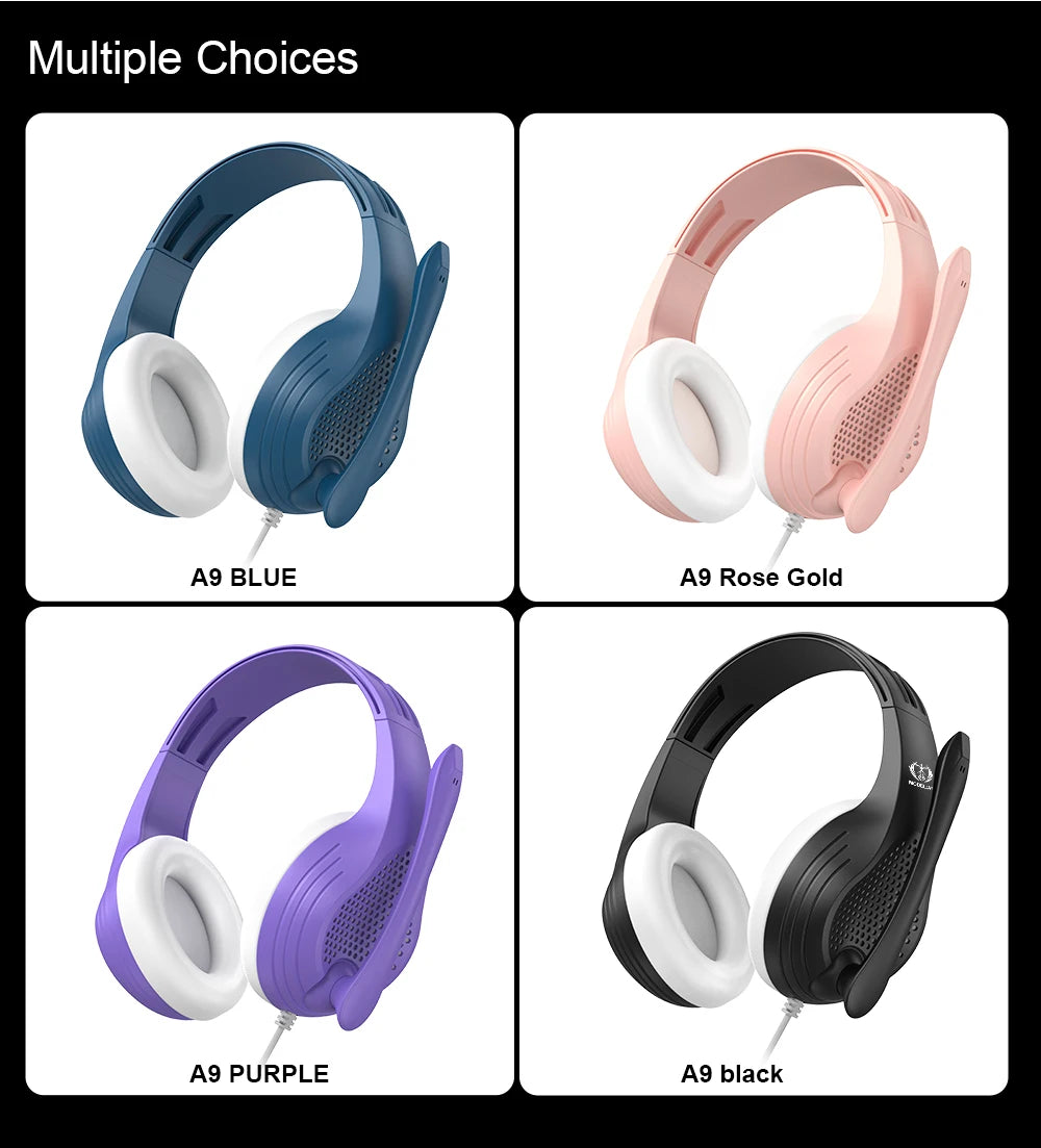 Wired Over Ear Headphones with Mic Noise Cancelling for Gaming