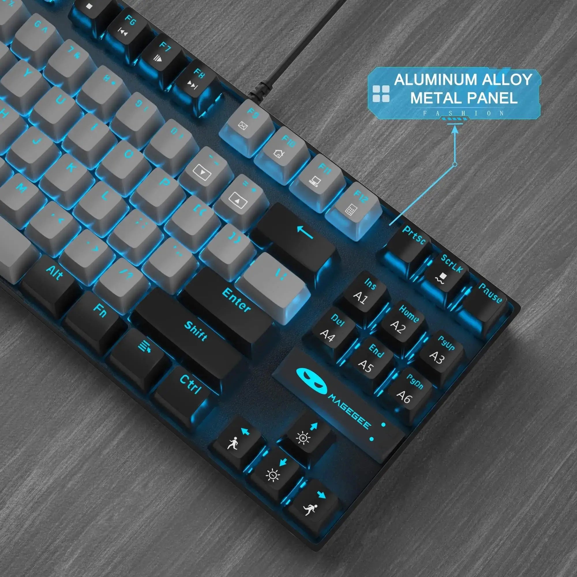 Mechanical Gaming Keyboard Blue Switch LED Blue Backlit