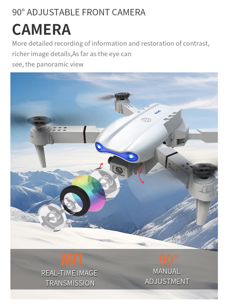 E99 PRO Drone with Flash Professional HD Dual Camera WIFI Quadcopter