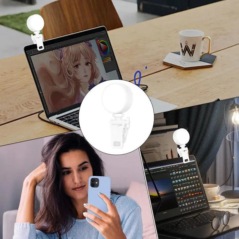 LED Mobile Phone Selfie Light Clip-On Lamp Portable USB Charge