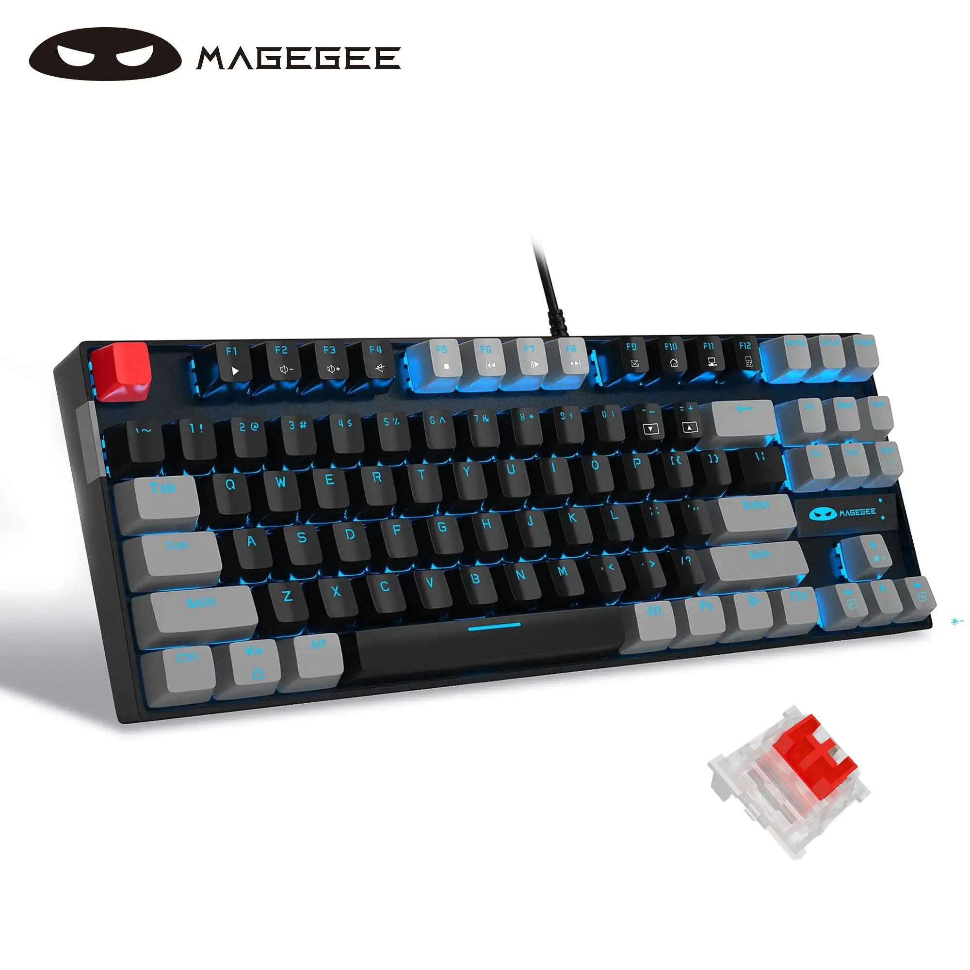 Mechanical Gaming Keyboard Blue Switch LED Blue Backlit
