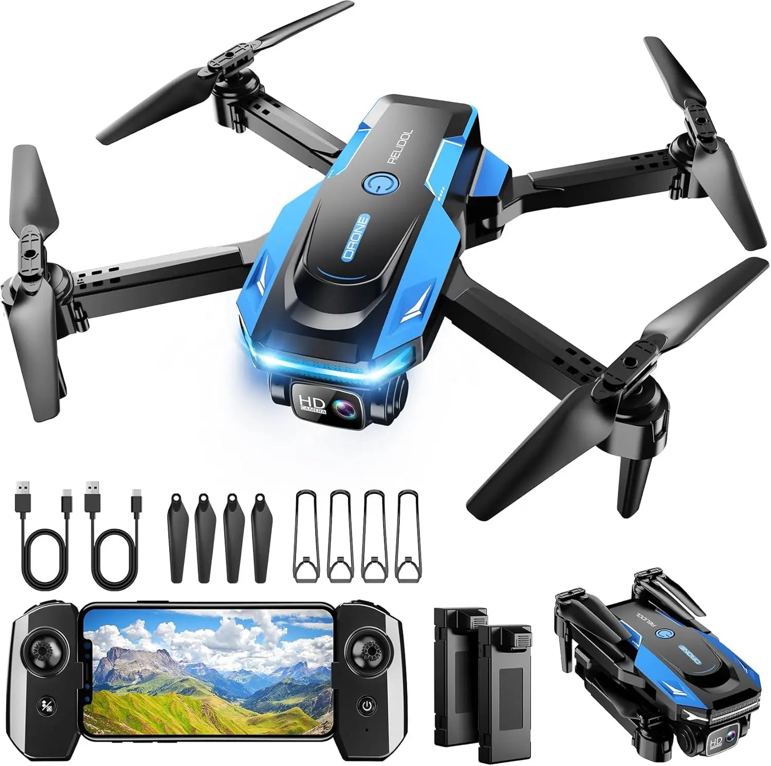 Foldable Drone with 1080P Camera Gesture Control 3D Flip